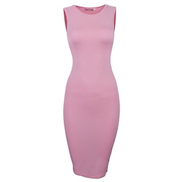Tom’s Ware Dresses & Skirts - Casual Pink Midi Dress - Slim Fit